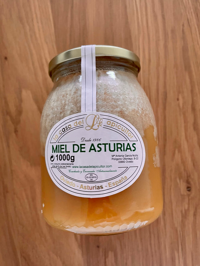 Frasco de Miel de Asturias (Oro Dulce) de 1000g, 100% artesanal de La Casa del Apicultor
